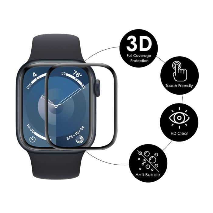 Bild 2, ENKAY ENKAY Apple Watch 10 46 mm Skärmskydd 2-PACK Heltäckande - Teknikhallen.se