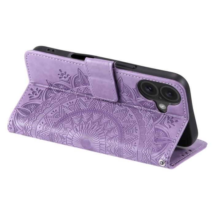 Bild 4,  iPhone 16 Fodral Mandala Läder Lila - Teknikhallen.se