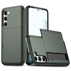  Samsung Galaxy S23 Plus Skal Med Kortfack M&ouml;rk Gr&ouml;n - Teknikhallen.se