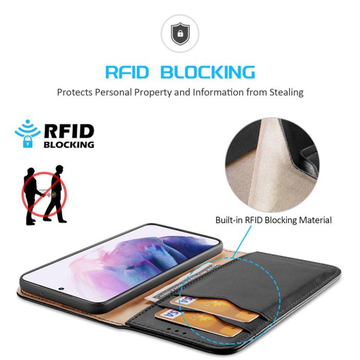 Bild 5, DUX DUCIS DUX DUCIS Samsung Galaxy S22 Plus Fodral HIVO RFID Äkta Läder Svart - Teknikhallen.se