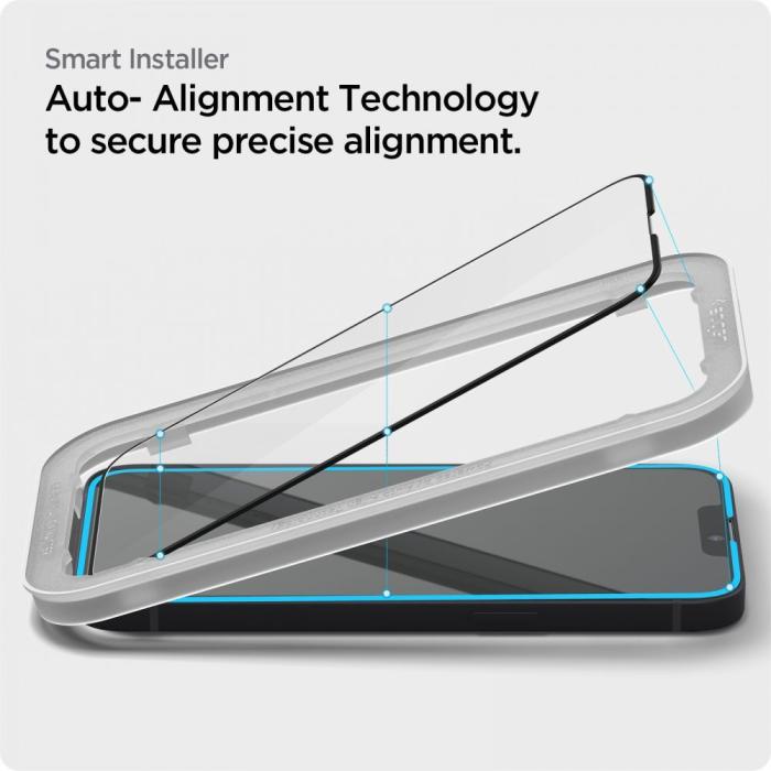 Bild 5, Spigen Spigen iPhone 17e/16e/14/13/13 Pro ALM Glas FC Heltäckande Skärmskydd - Teknikhallen.se