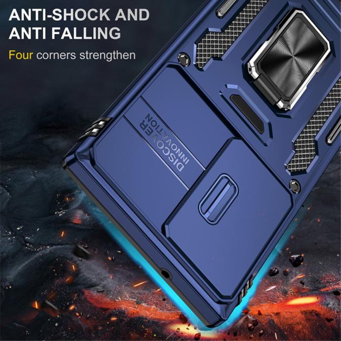 Bild 2,  Samsung Galaxy S23 Ultra Skal Hybrid Ring Armor Mörk Blå - Teknikhallen.se
