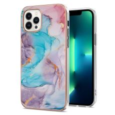 iPhone 15 Pro Skal Med Tryck Marmor Bl&aring; Milky Way - Teknikhallen.se