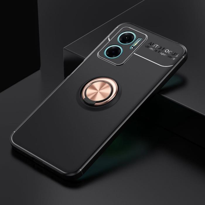 Bild 2,  Xiaomi Redmi 10 5G Skal Ring Svart/Roséguld - Teknikhallen.se