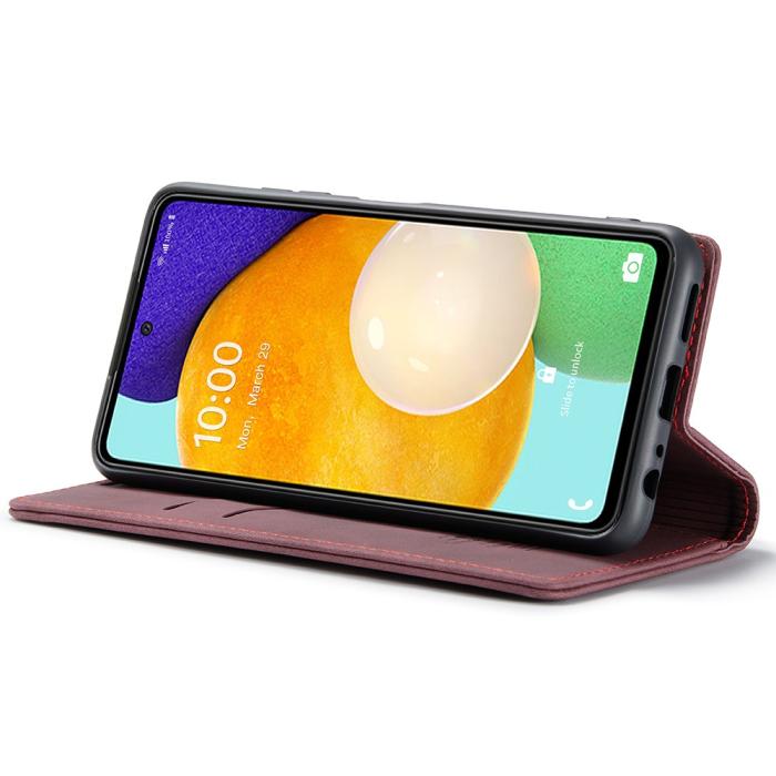 Bild 5, CASEME CASEME Samsung Galaxy A53 5G Fodral Retro Läder Röd - Teknikhallen.se