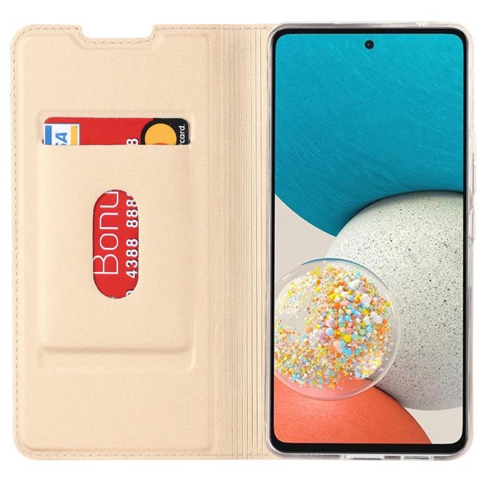 Bild 4,  Samsung Galaxy A53 5G Fodral Flip Skin Touch Guld - Teknikhallen.se