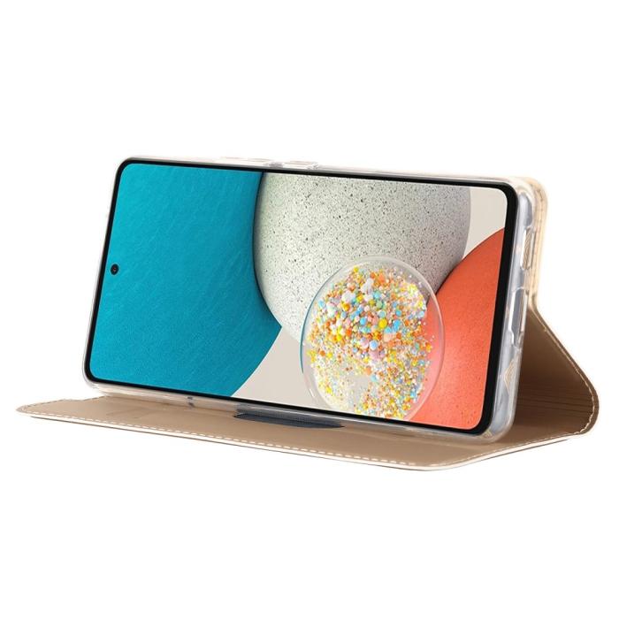 Bild 5,  Samsung Galaxy A53 5G Fodral Flip Skin Touch Guld - Teknikhallen.se