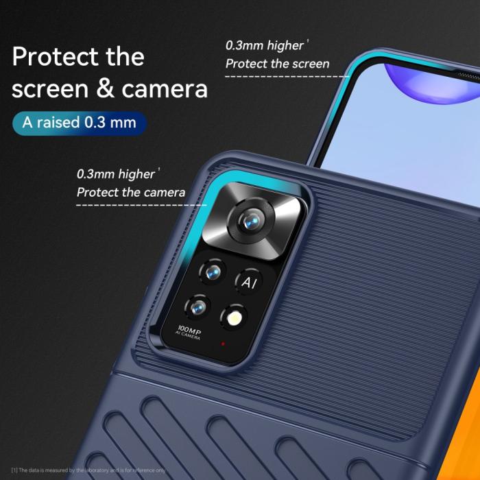 Bild 4,  Xiaomi Redmi Note 11 Pro 5G Skal Twill Textur Blå - Teknikhallen.se