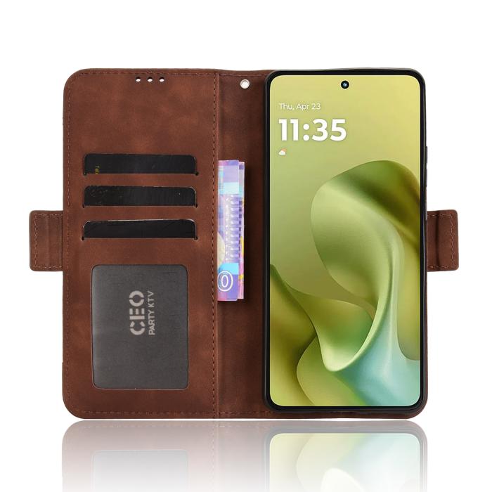 Bild 6,  Motorola Moto G86 Power 5G Fodral Med Avtagbart Kortfack Brun - Teknikhallen.se