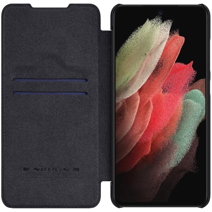 Bild 4, NILLKIN NILLKIN Samsung Galaxy S22 Ultra Fodral Qin Series Svart - Teknikhallen.se