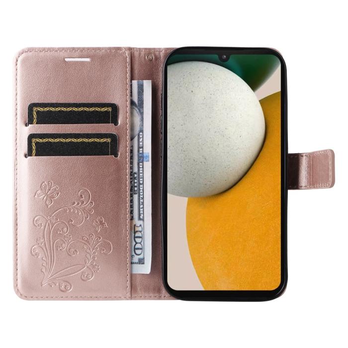 Bild 2,  Samsung Galaxy A15 5G Fodral Fjäril Tryck Roséguld - Teknikhallen.se