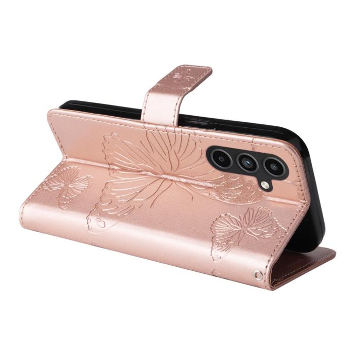 Bild 4,  Samsung Galaxy A15 5G Fodral Fjäril Tryck Roséguld - Teknikhallen.se