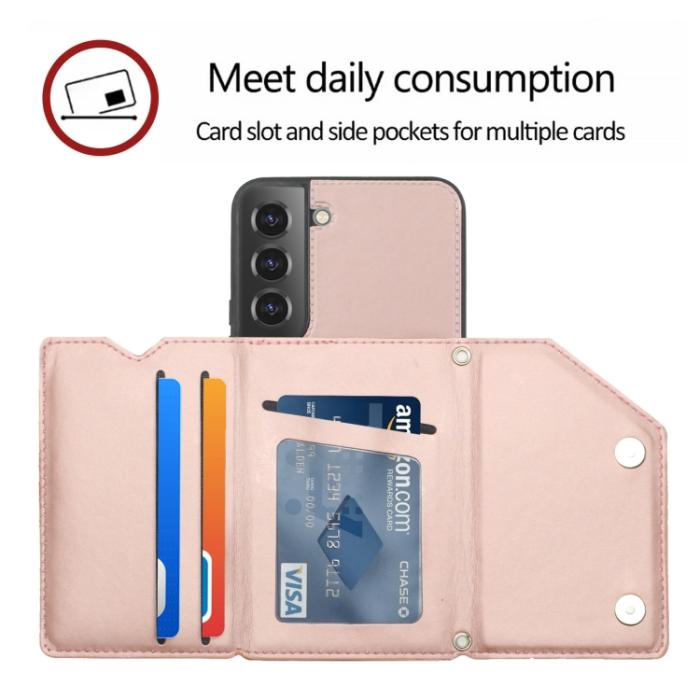 Bild 5,  Samsung Galaxy S22 Skal Skin Touch Med Kortfack Roséguld - Teknikhallen.se