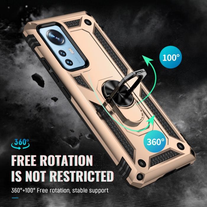 Bild 3,  Xiaomi 12 Pro Skal Ring Hybrid Armor Guld - Teknikhallen.se