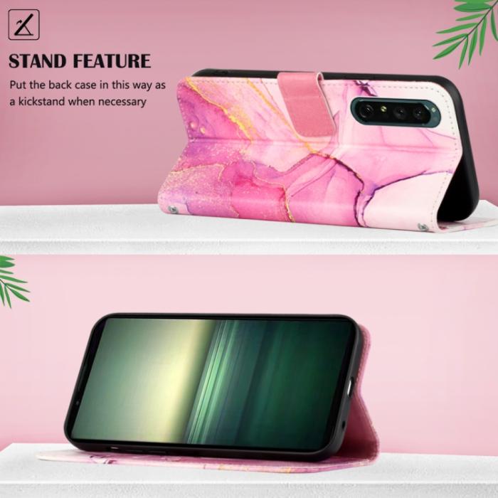 Bild 4,  Sony Xperia 1 IV Fodral Marmor Rosa/Lila/Guld - Teknikhallen.se