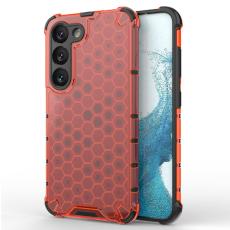  Samsung Galaxy S23 Skal Shockproof Honeycomb Textur R&ouml;d - Teknikhallen.se