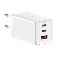 BASEUS Baseus 65W GaN5 Pro V&auml;ggladdare 2x USB-C 1x USB-A Vit - Teknikhallen.se