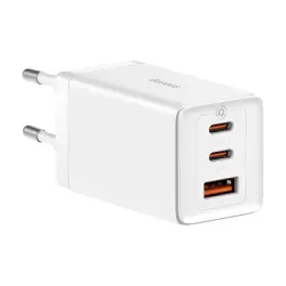 BASEUS Baseus 65W GaN5 Pro Väggladdare 2x USB-C 1x USB-A Vit - Teknikhallen.se