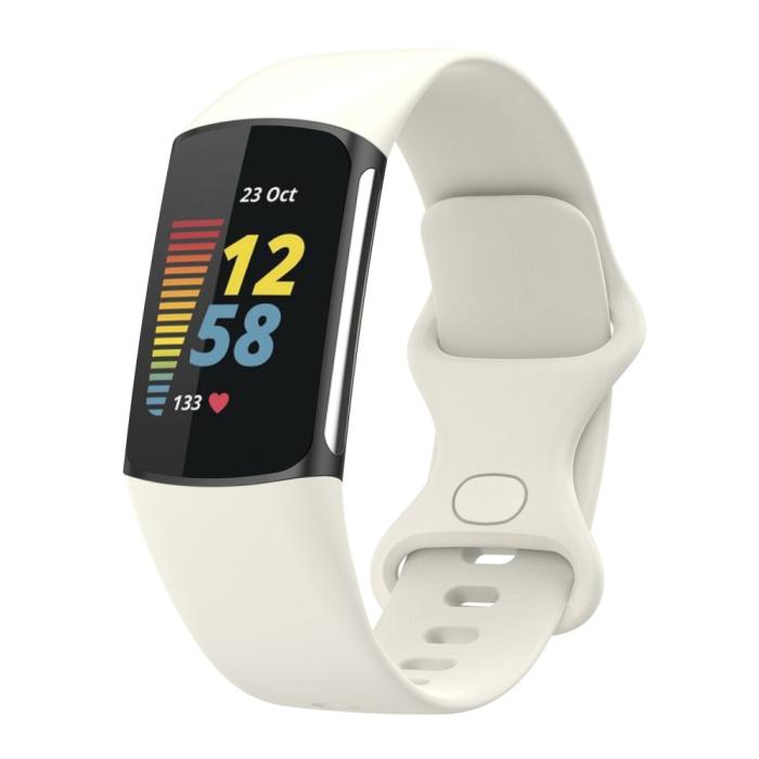 Bild 2,  Fitbit Charge 6 / 5 Armband TPU (S) Beige - Teknikhallen.se