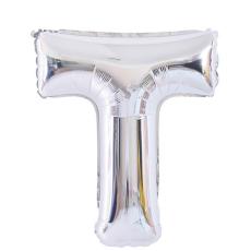 Bokstavsballong T 70 cm Silver - Teknikhallen.se