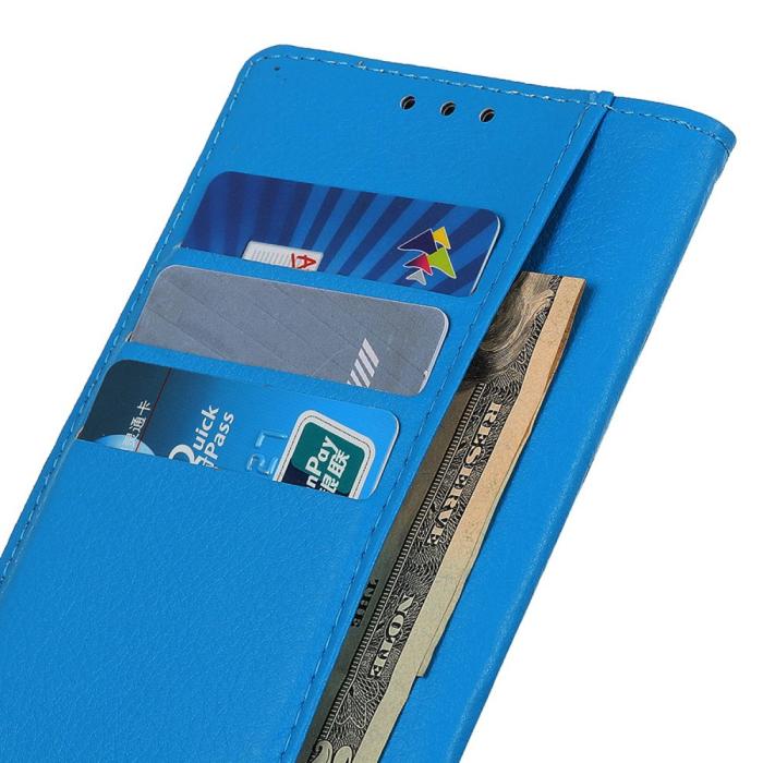 Bild 4,  Samsung Galaxy A16 Fodral Litchi Läder Blå - Teknikhallen.se