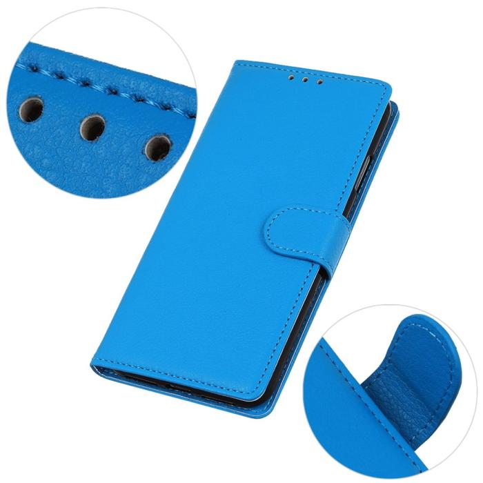 Bild 5,  Samsung Galaxy A16 Fodral Litchi Läder Blå - Teknikhallen.se