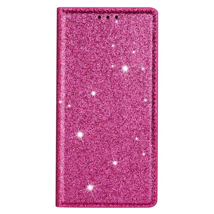 Bild 6,  iPhone 15 Plus Fodral Flip Glitter Rosa - Teknikhallen.se