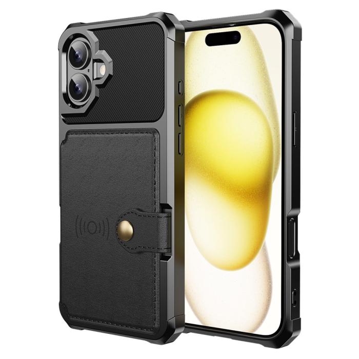 Bild 2,  iPhone 16 Plus Skal Med Kortfack Svart - Teknikhallen.se