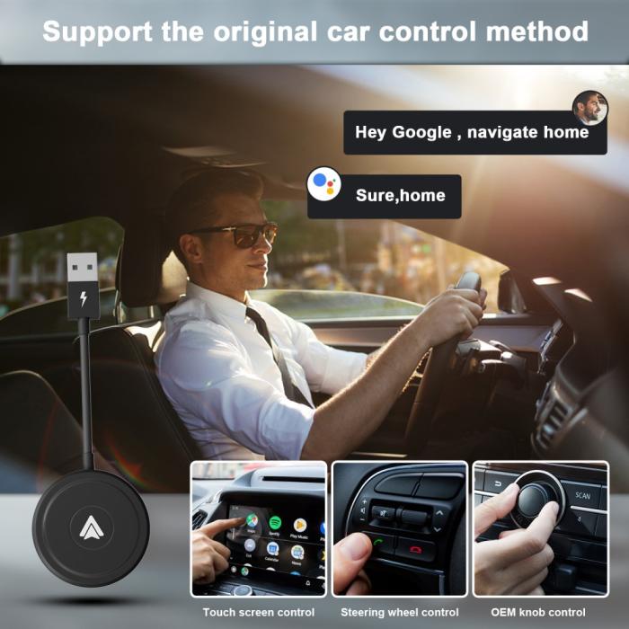 Bild 3,  Trådlös Bluetooth Android Auto Adapter Svart - Teknikhallen.se