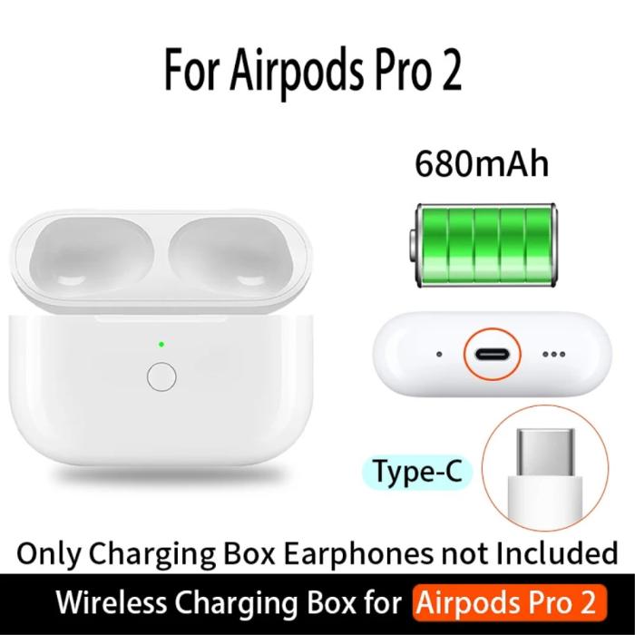 Bild 2,  AirPods Pro 2 / AirPods Pro Trådlöst Laddningsfodral USB-C - Teknikhallen.se