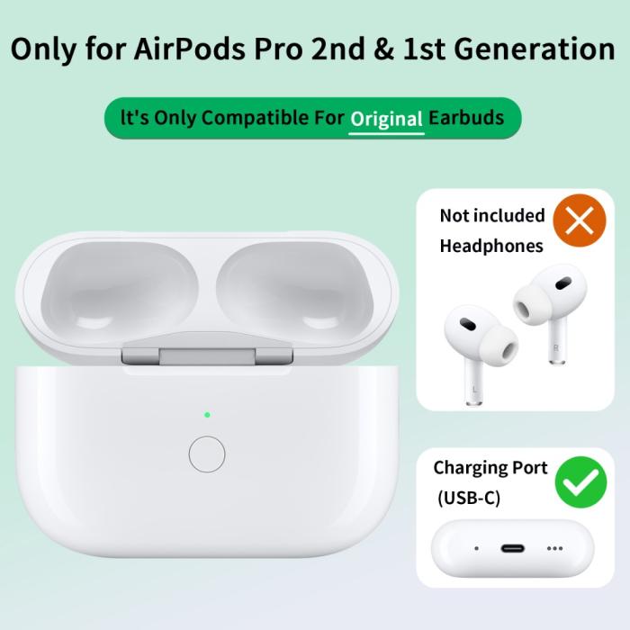 Bild 3,  AirPods Pro 2 / AirPods Pro Trådlöst Laddningsfodral USB-C - Teknikhallen.se