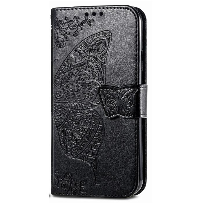 Bild 6,  Xiaomi Redmi Note 14 Pro 5G Fodral Läder Fjäril Tryck Svart - Teknikhallen.se