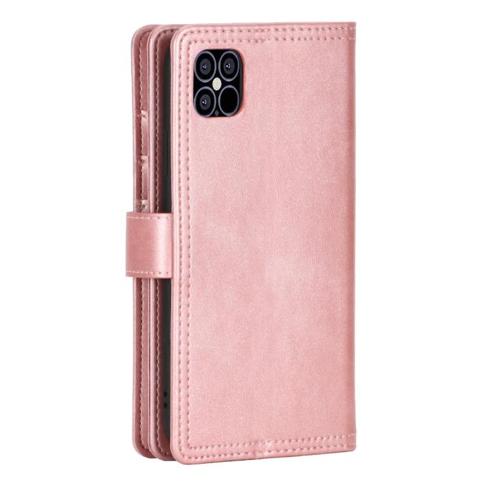 Bild 3,  iPhone 13 Pro Max - Multifunktionellt Flerkort Läder Fodral - Roséguld - Teknikhallen.se