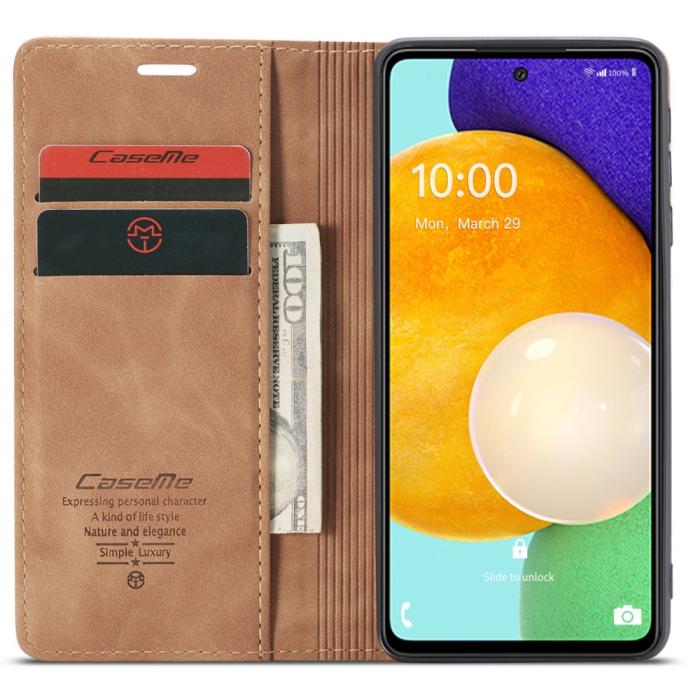 Bild 4, CASEME CASEME Samsung Galaxy A53 5G Fodral Retro Läder Brun - Teknikhallen.se