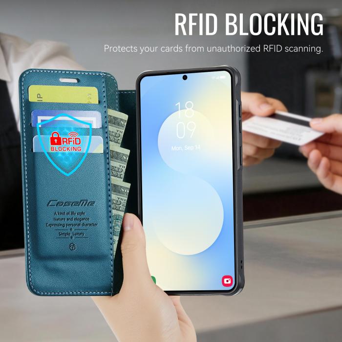 Bild 4, CASEME CASEME Samsung Galaxy S26 Skal RFID Plånbok Blå - Teknikhallen.se