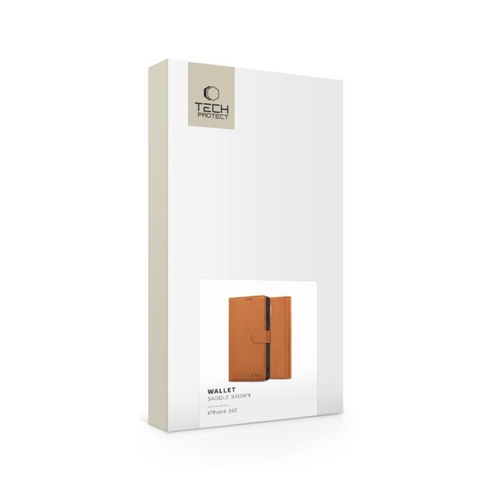 Bild 5, Tech-Protect Tech-Protect iPhone 17e / 16e Fodral Läder Saddle Brown - Teknikhallen.se