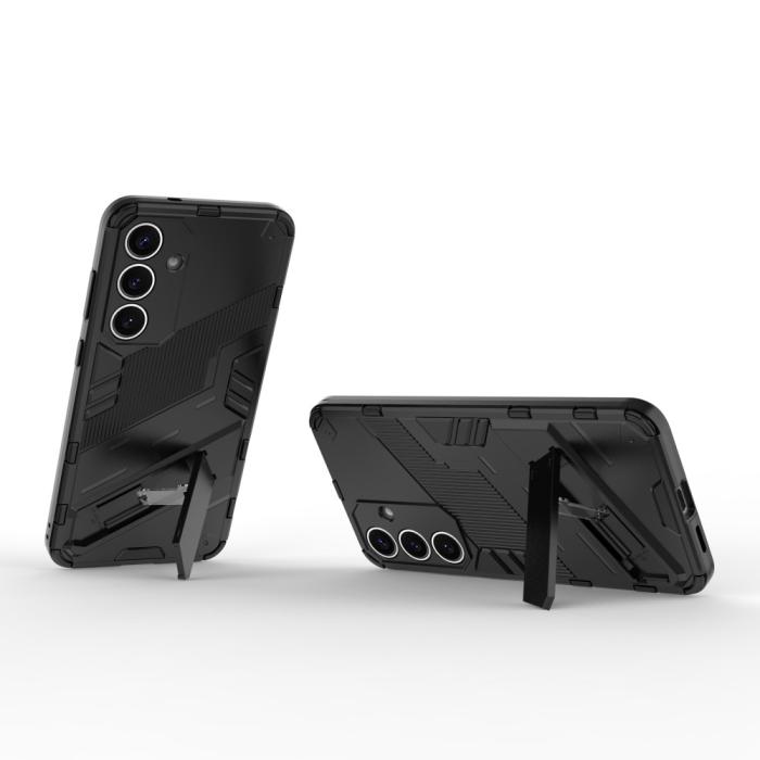 Bild 2,  Samsung Galaxy S25 Skal Kickstand Hybrid Armor Svart - Teknikhallen.se