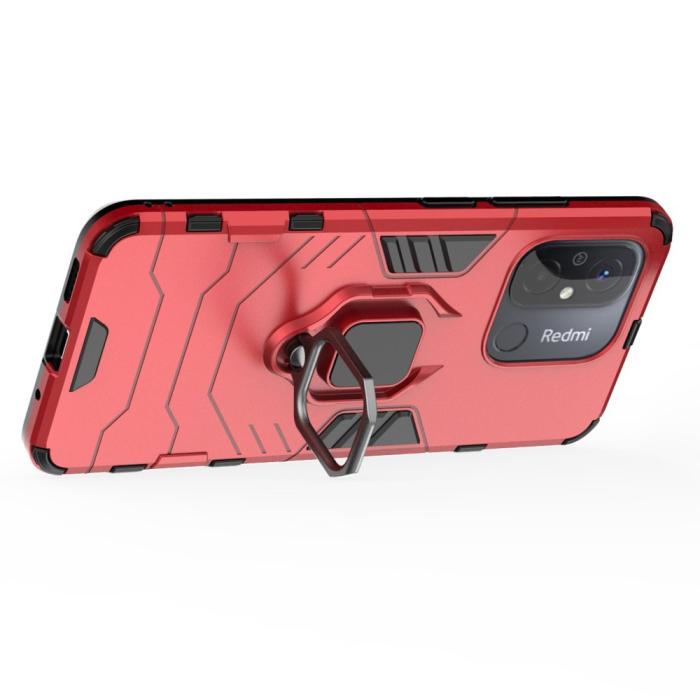 Bild 4,  Xiaomi Redmi 12C 4G Skal Ring Hybrid Armor Röd - Teknikhallen.se