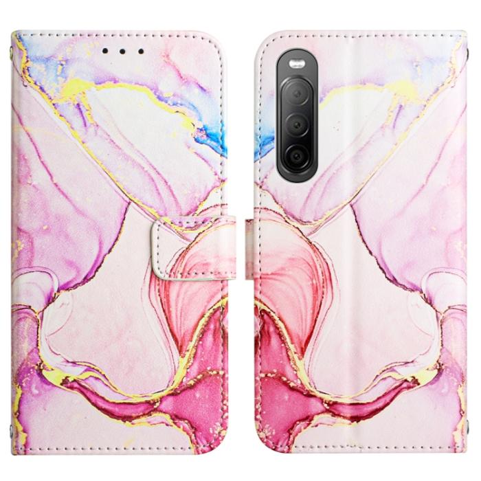 Bild 2,  Sony Xperia 10 IV Fodral Marmor Rosa/Guld - Teknikhallen.se