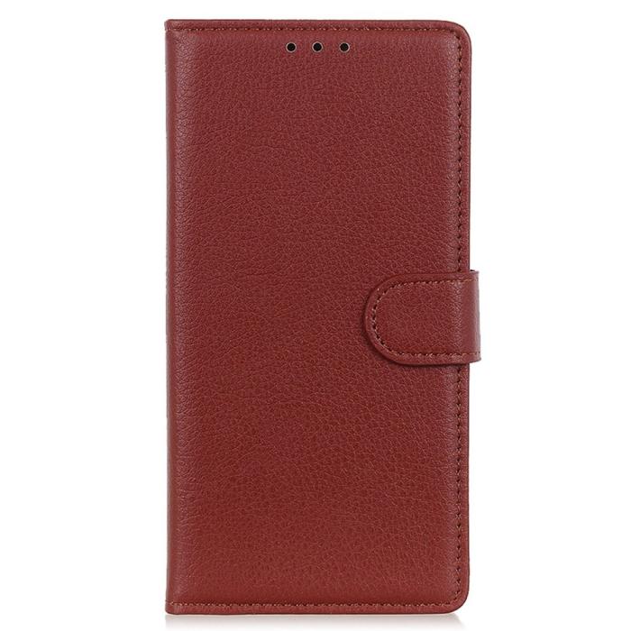 Bild 6,  Samsung Galaxy A16 Fodral Litchi Läder Brun - Teknikhallen.se