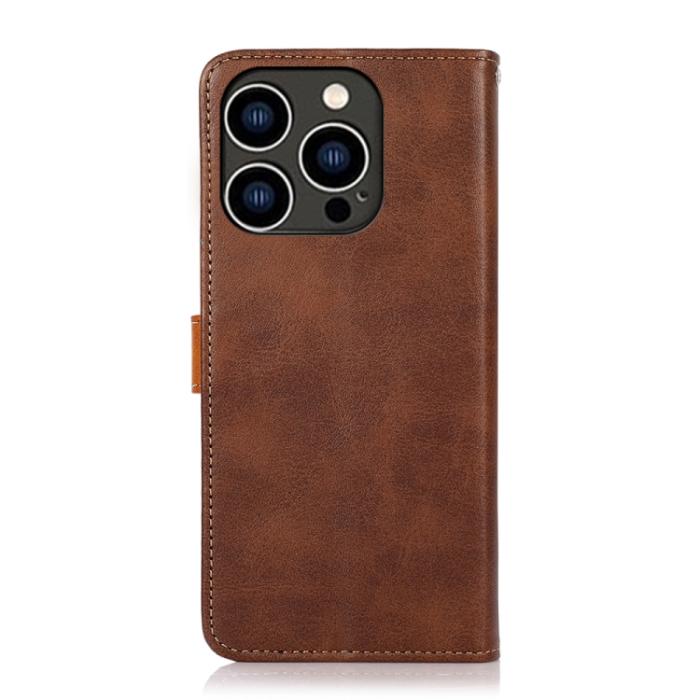 Bild 3, KHAZNEH KHAZNEH iPhone 14 Pro Fodral Dual-Color Läder Brun - Teknikhallen.se