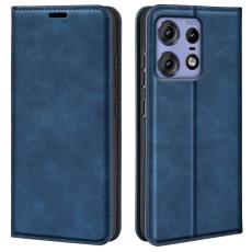  Motorola Edge 50 Pro 5G Retro L&auml;der Flip Fodral Bl&aring; - Teknikhallen.se