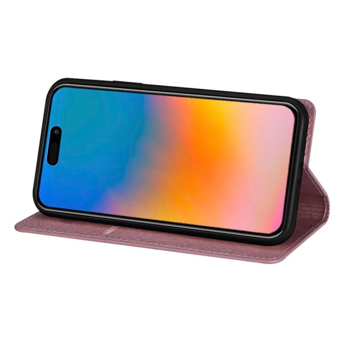 Bild 2,  iPhone 15 Plus Fodral Flip Glitter Roséguld - Teknikhallen.se
