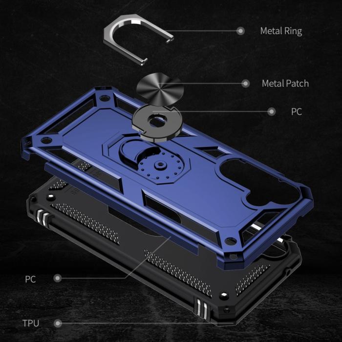 Bild 2,  Samsung Galaxy A55 5G Skal Ring Armor Hybrid Blå - Teknikhallen.se