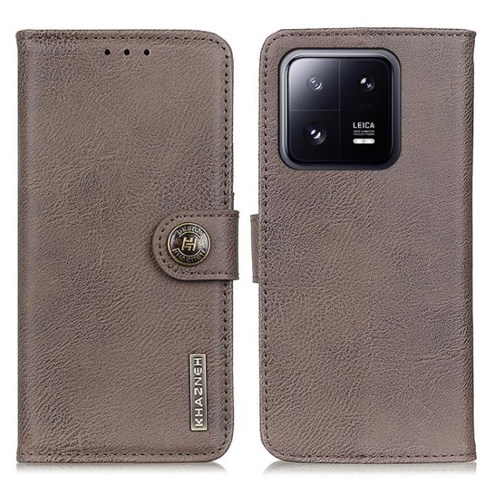 Bild 2, KHAZNEH KHAZNEH Xiaomi 13 5G Fodral Läder Khaki - Teknikhallen.se