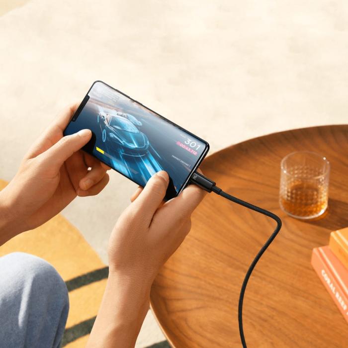 Bild 6, BASEUS Baseus 3m 240W USB-C - USB-C Kabel Tungsten Gold Series Svart - Teknikhallen.se
