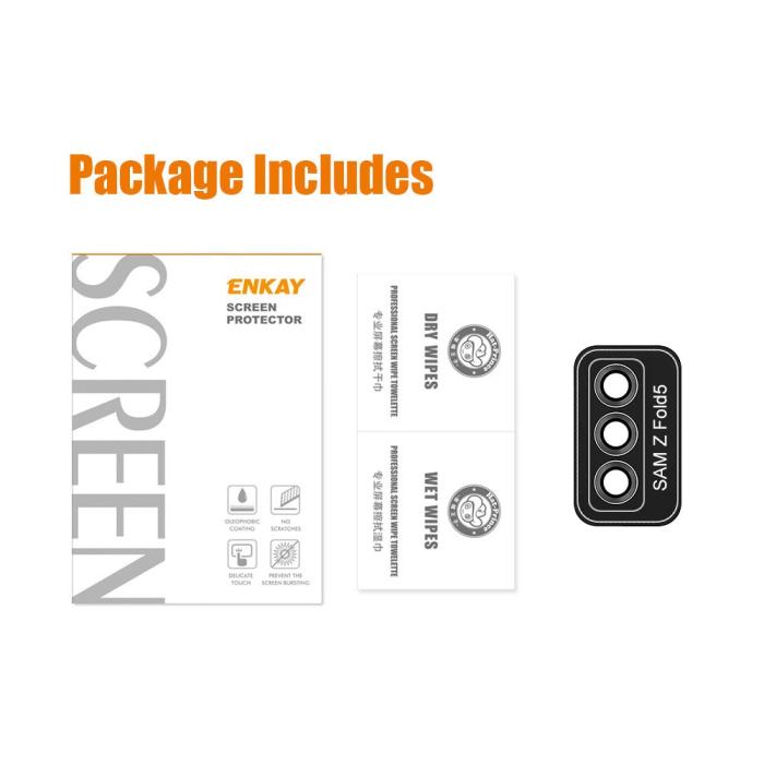 Bild 6, ENKAY ENKAY Galaxy Z Fold 5 Linsskydd Aluminium Härdat Glas Blå - Teknikhallen.se