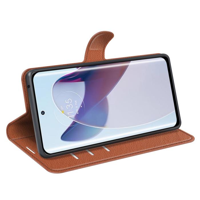 Bild 3,  Motorola Edge 30 Ultra 5G Fodral Litchi Läder Brun - Teknikhallen.se