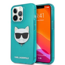 Karl Lagerfeld Karl Lagerfeld iPhone 13 Pro Skal TPU Choupette Fluorescent Blå - Teknikhallen.se