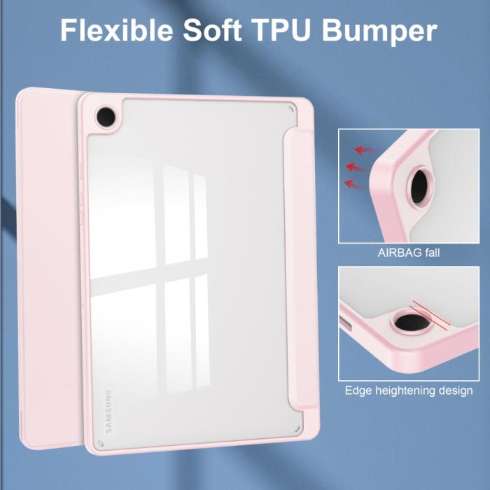 Bild 5,  Samsung Galaxy Tab A9 Plus Fodral Hybrid Pennhållare Rosa - Teknikhallen.se